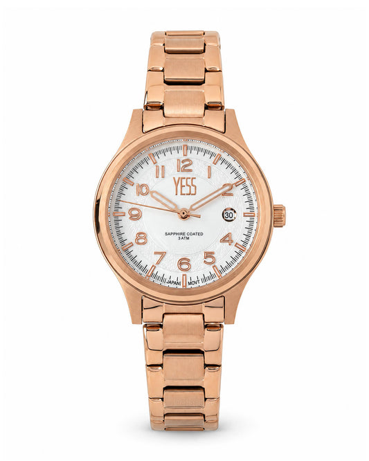Reloj Yess Mujer Original Oro Rosa Y25033L-5