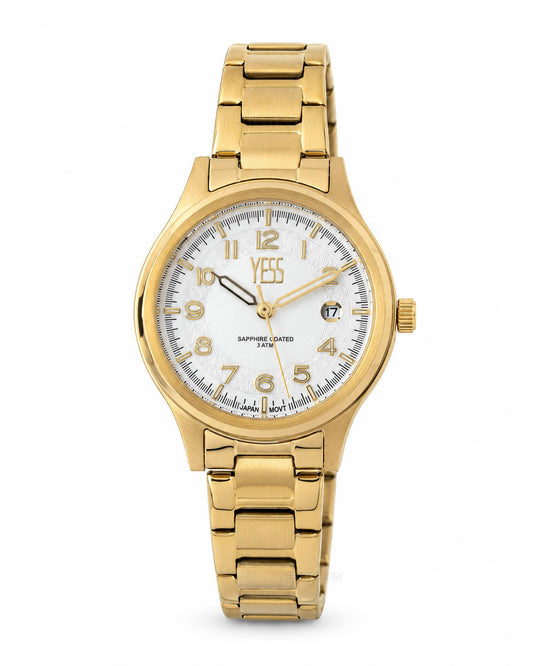 Reloj Yess Mujer Original Dorado Y25034L-4