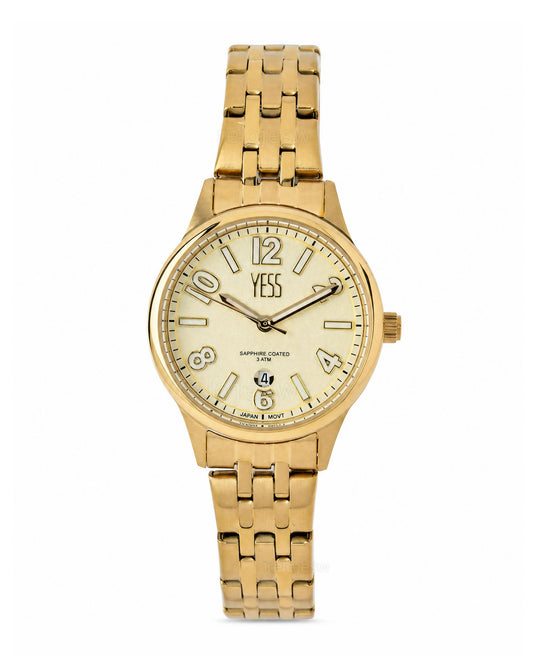 Reloj Yess Mujer Original Dorado Y25040-4