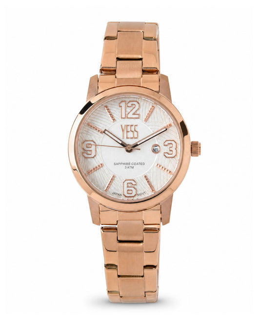 Reloj Yess Mujer Original Oro Rosa Y25042-4