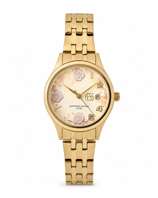 Reloj Yess Mujer Original Dorado Y25050-2