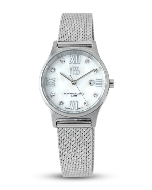 Reloj Yess Mujer Original Plateado Y25055-1