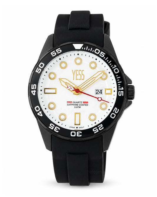 Reloj Yess Hombre Original Negro Y25062-4
