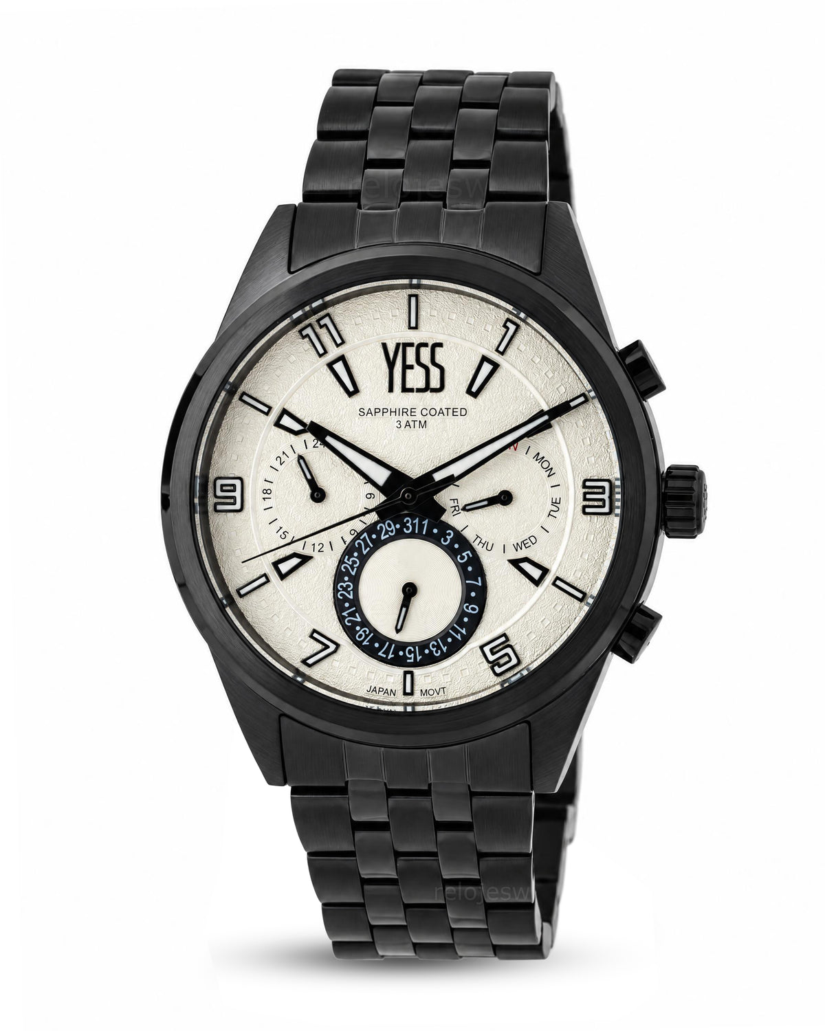 Reloj Yess Hombre Original Negro Y25068-4