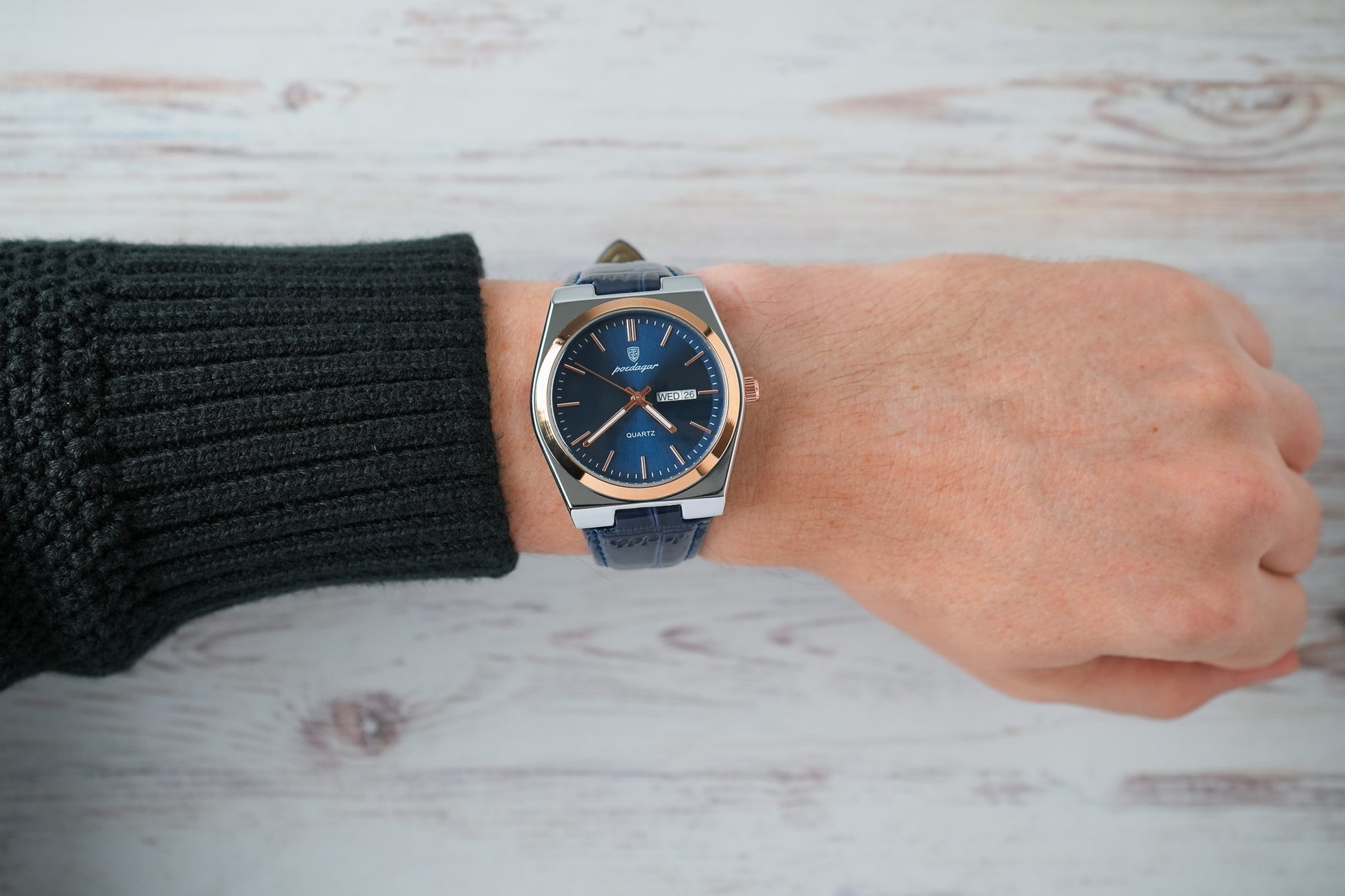 Reloj Poedagar Hombre Original Azul PG-930-AZPL