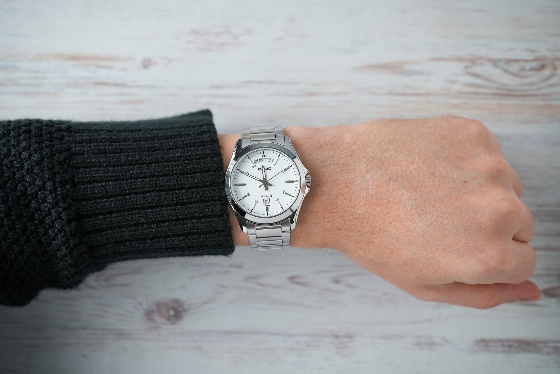 Reloj Casio Hombre Original Plateado MTP-1370D-7A3V