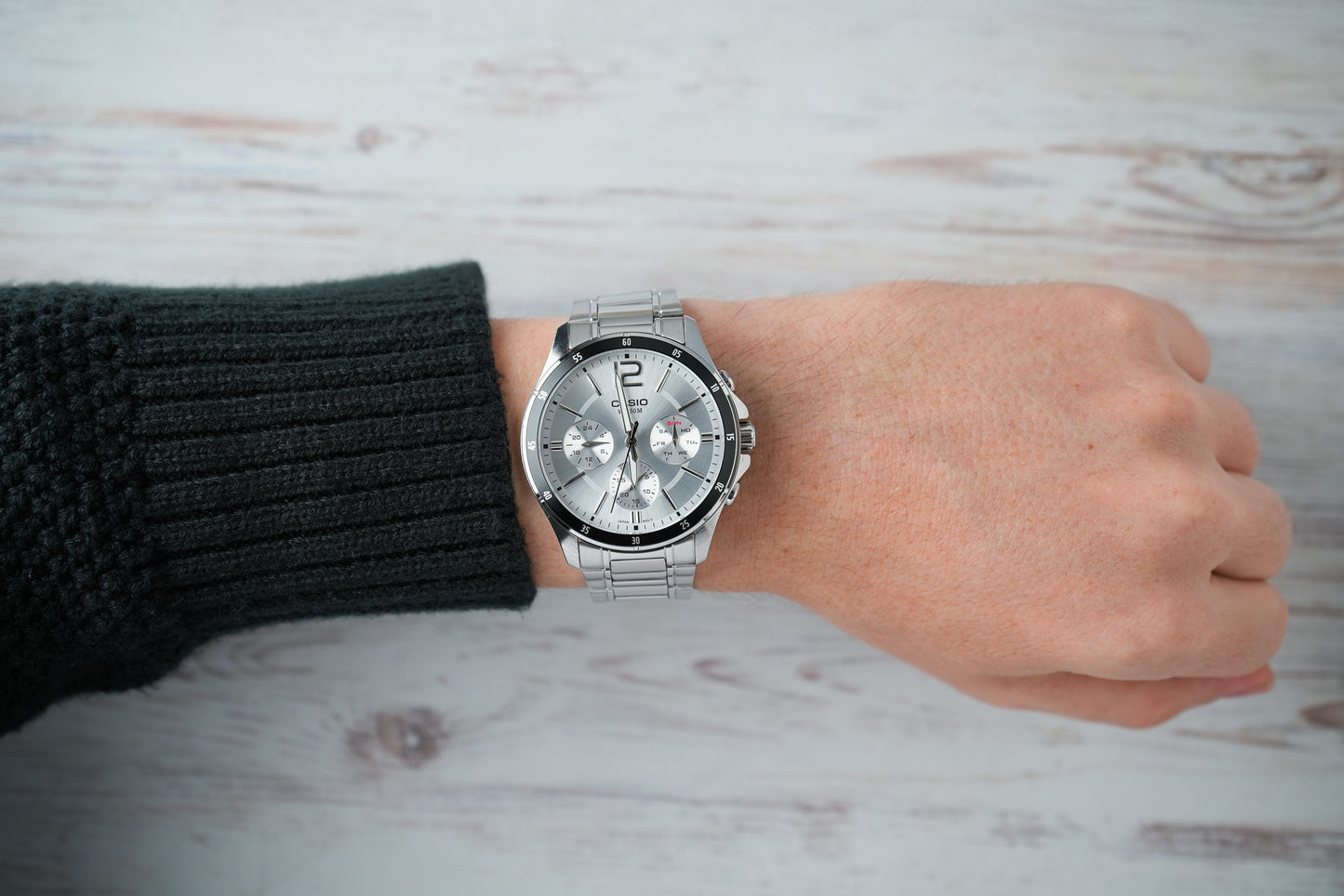 Reloj Casio Hombre Original Plateado MTP-1374D-7AV