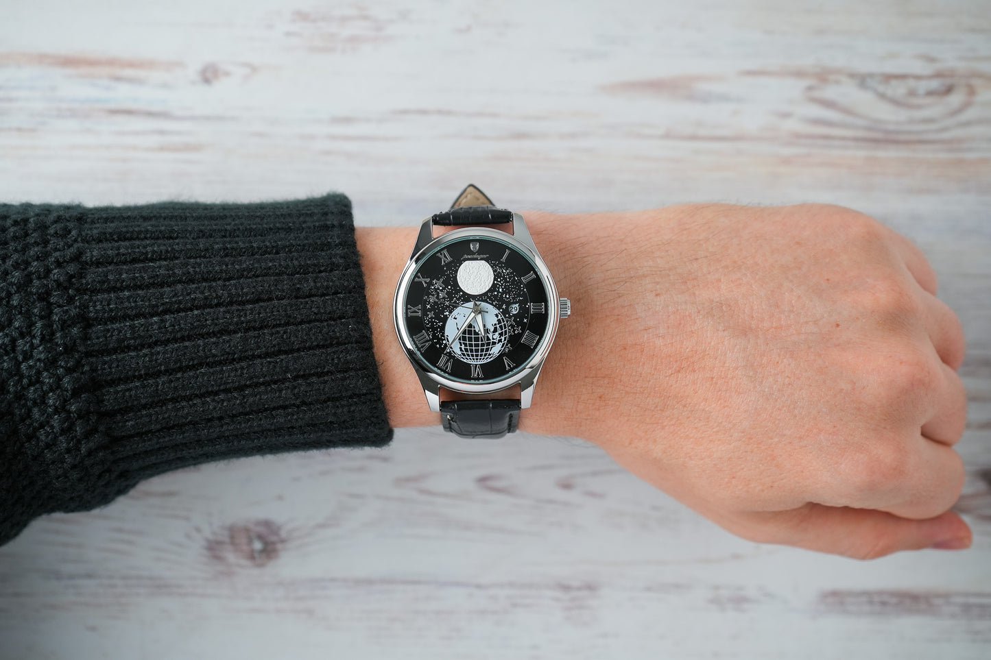 Reloj Poedagar Hombre Original Negro PG-803-NEPL