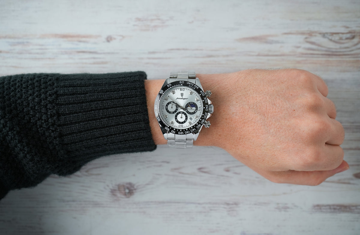 Reloj Poedagar Hombre Original Plateado PG-629-PLPL