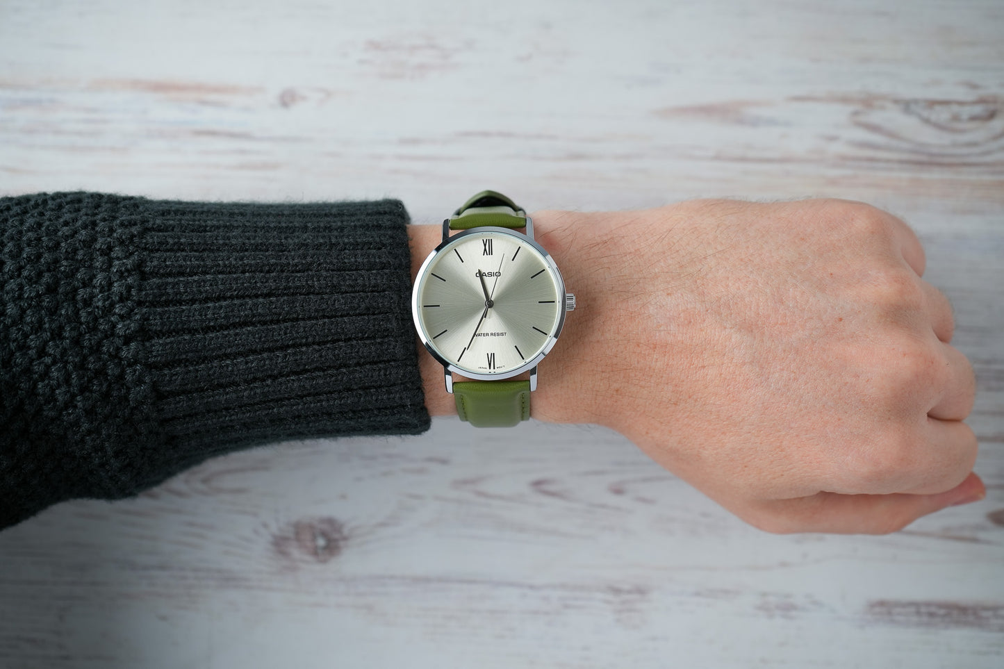 Reloj Casio Original Hombre Verde MTP-VT01L-3B