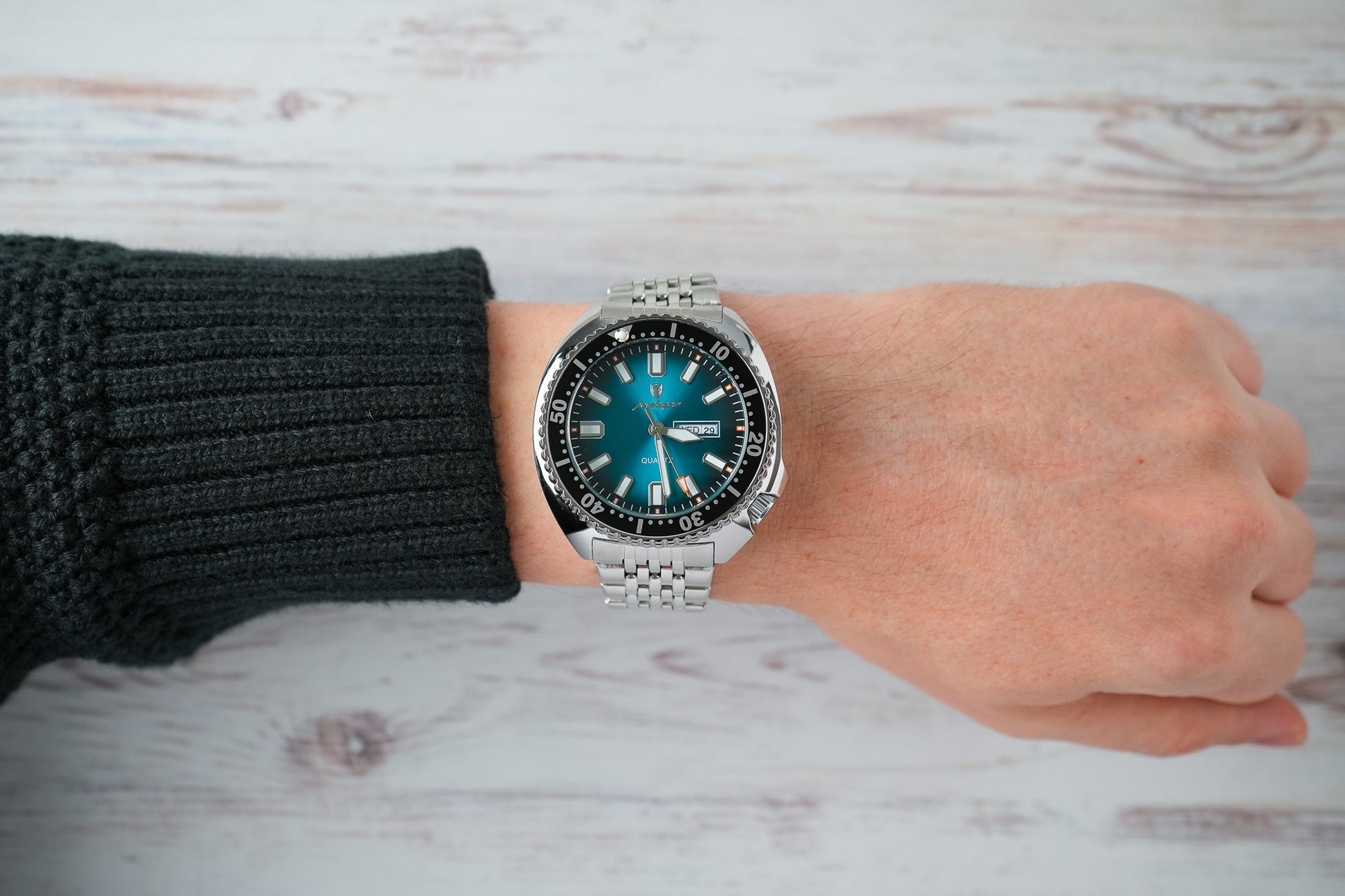 Reloj Poedagar Hombre Original Plateado PG-682-PLAZ