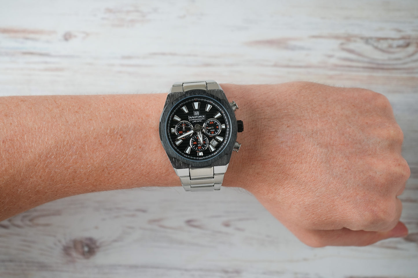Reloj Naviforce Hombre Original Plateado NF8081-PLNE