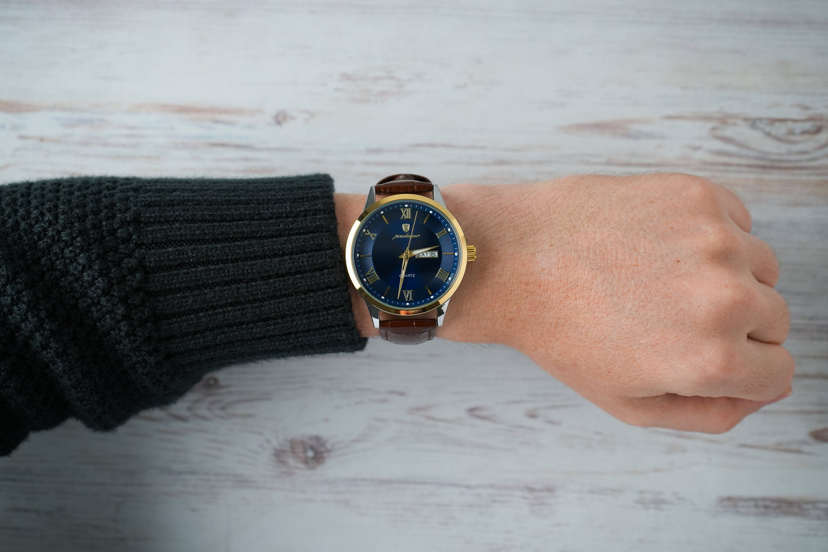 Reloj Poedagar Hombre Original Marrón PG-978B-MAAZ