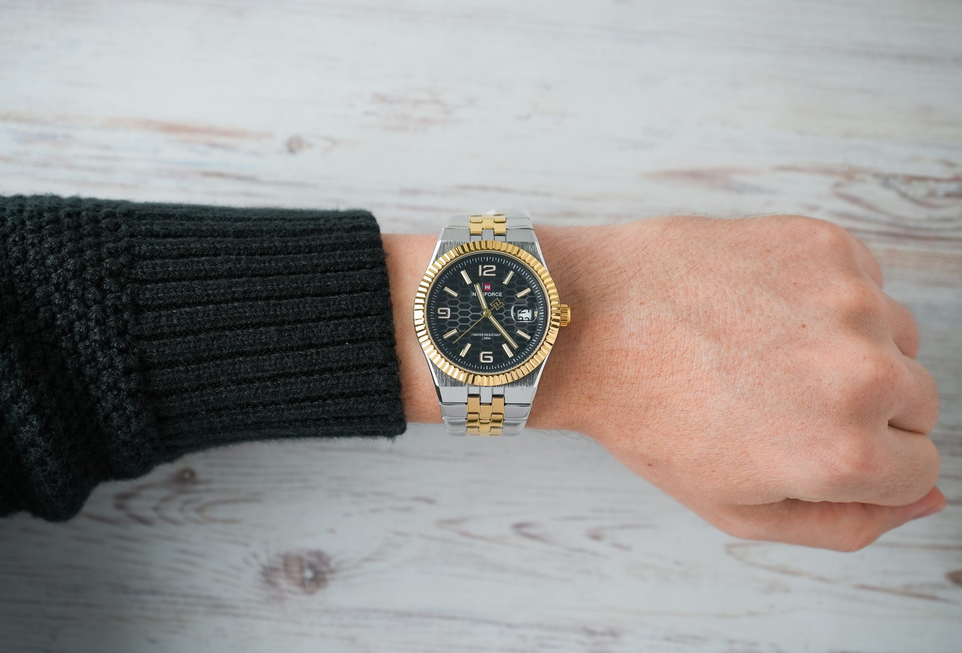 Reloj Naviforce Hombre Original Plateado y Dorado NF9277-BINE