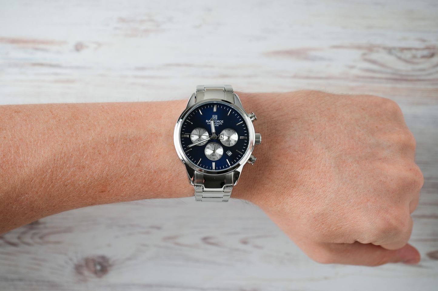 Reloj Naviforce Hombre Original Plateado NF8076-PLAZ
