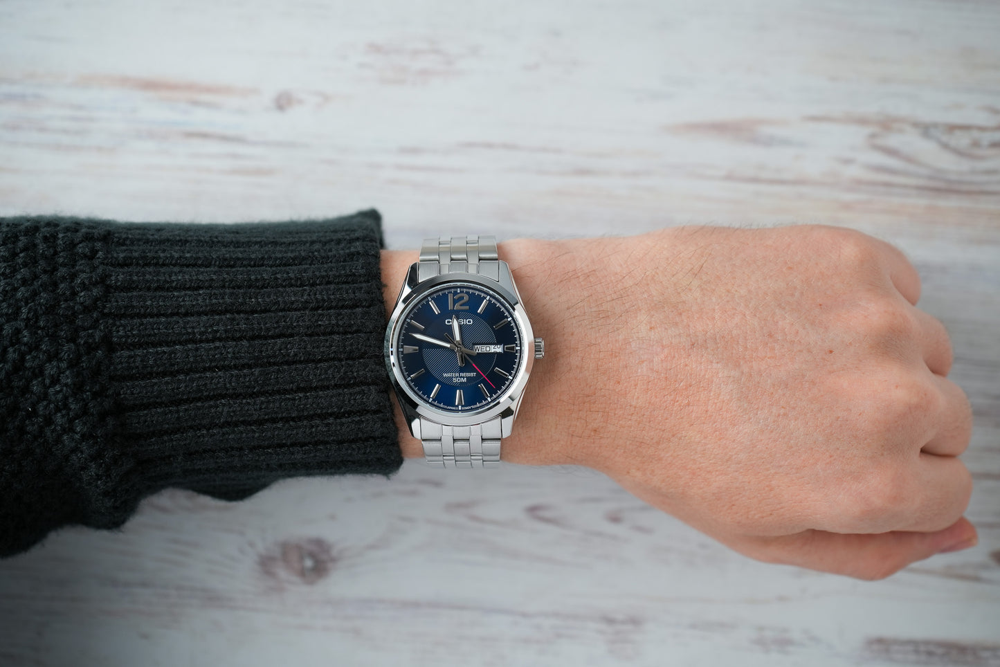 Reloj Casio Hombre Original Plateado MTP-1335D-2AV