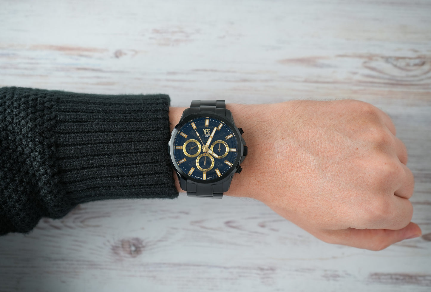 Reloj Yess Hombre Original Negro T647GS-2