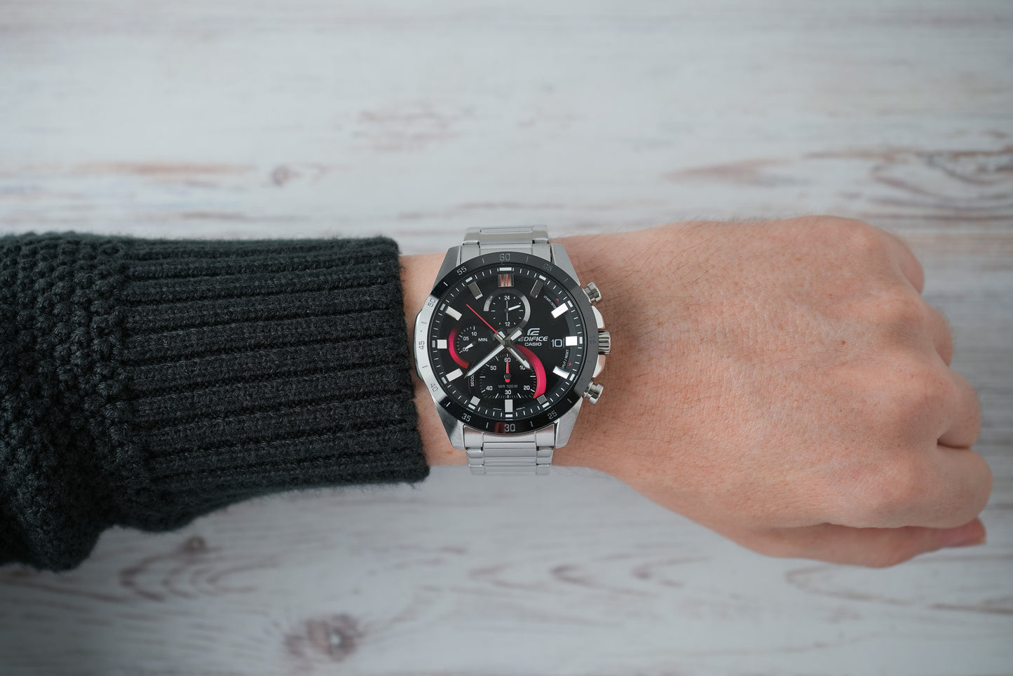 Reloj Casio Edifice Hombre Original Plateado EFR-571DB-1A1V