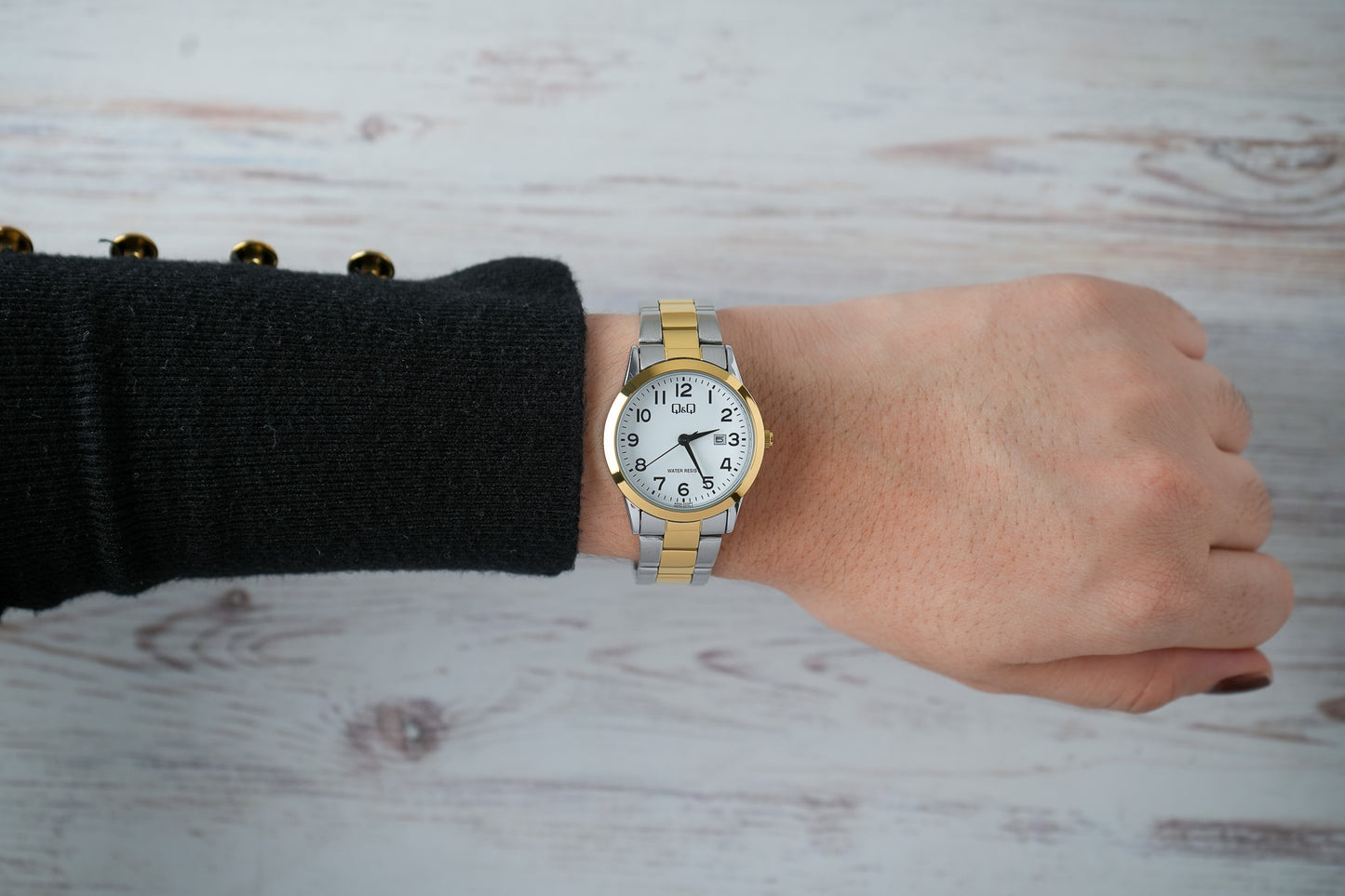 Reloj Q&Q Original Mujer Plateado y Dorado A45A003Y