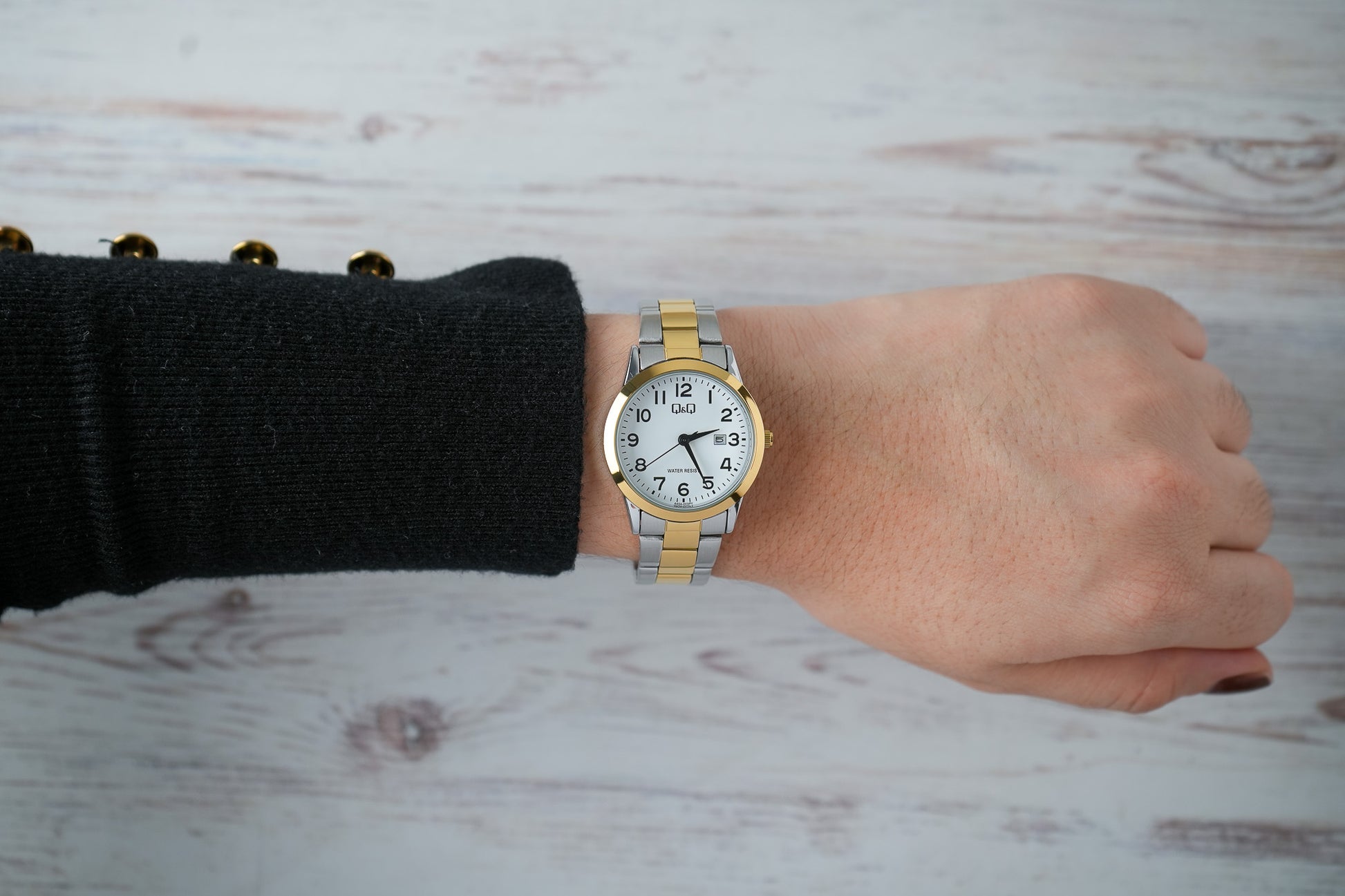 Reloj Q&Q Original Mujer Plateado y Dorado A45A003Y