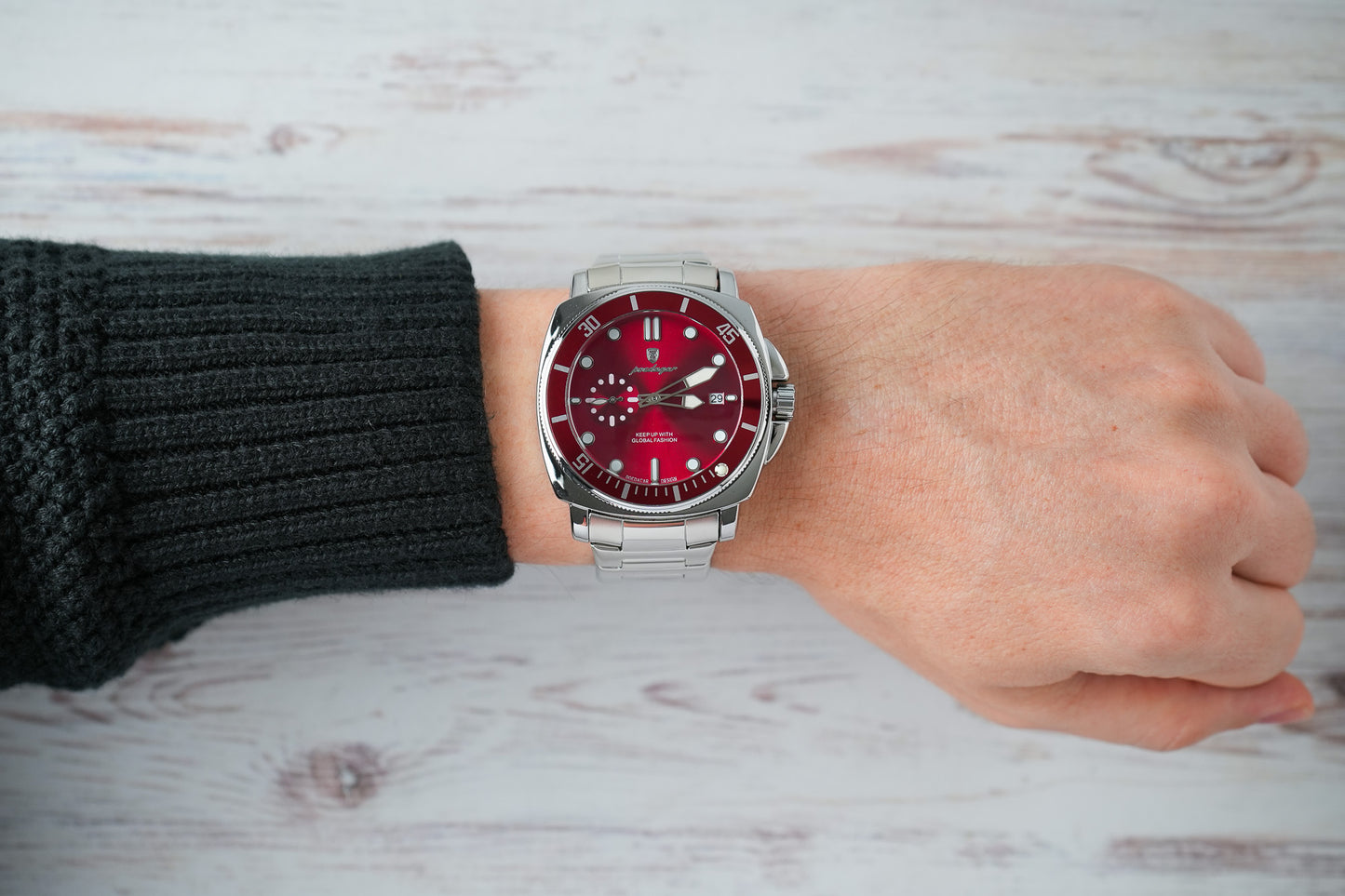 Reloj Poedagar Hombre Original Plateado PG-873-PLRO