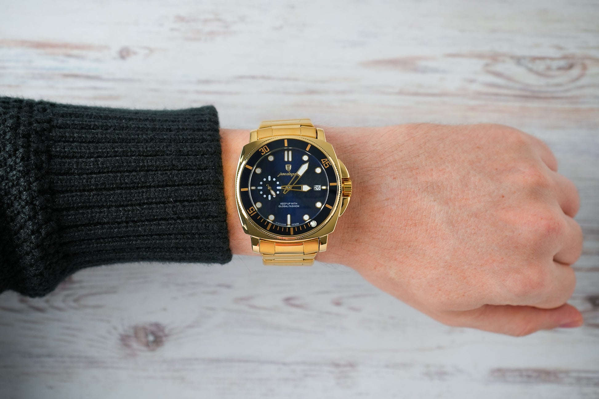 Reloj Poedagar Hombre Original Dorado PG-873-DOAZ
