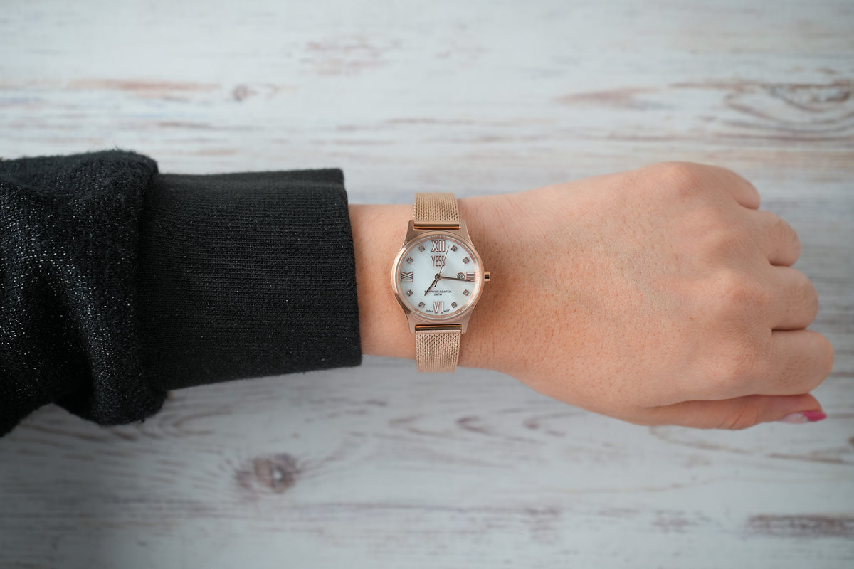 Reloj Yess Mujer Original Oro Rosa Y25055-3