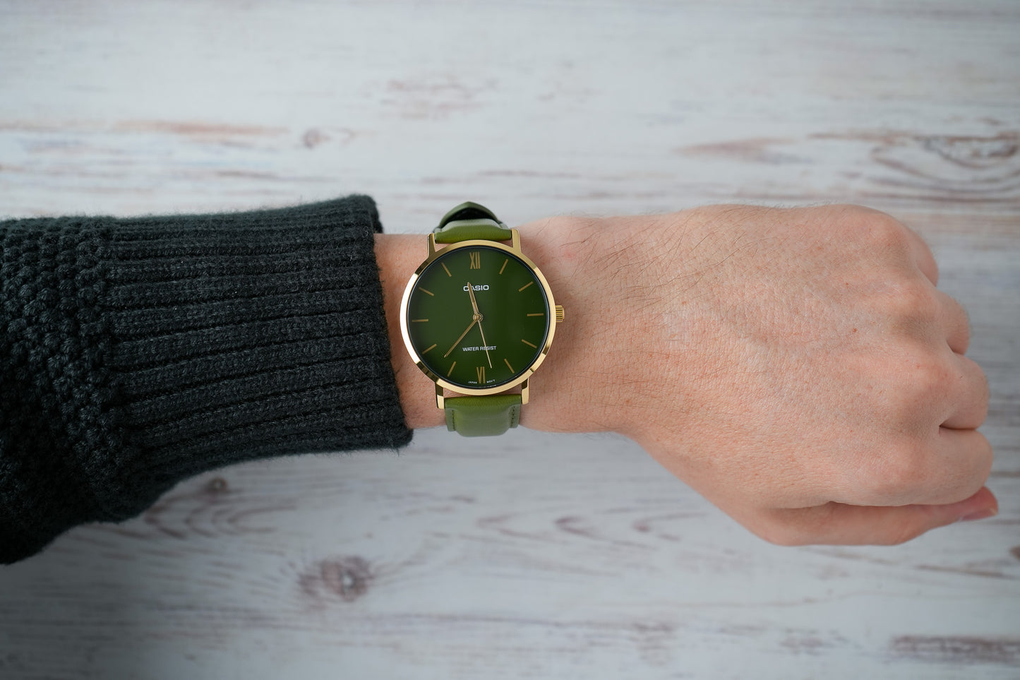 Reloj Casio Original Hombre Verde MTP-VT01GL-3B