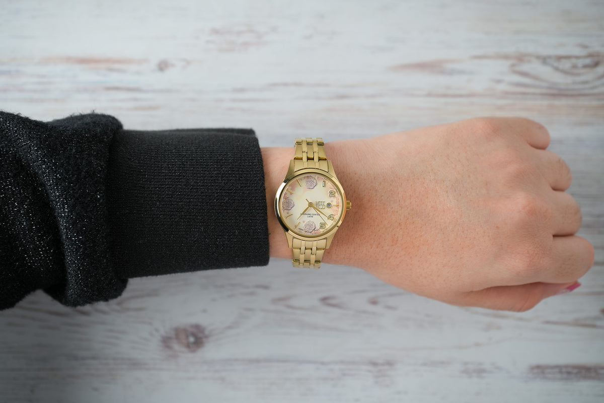 Reloj Yess Mujer Original Dorado Y25050-2