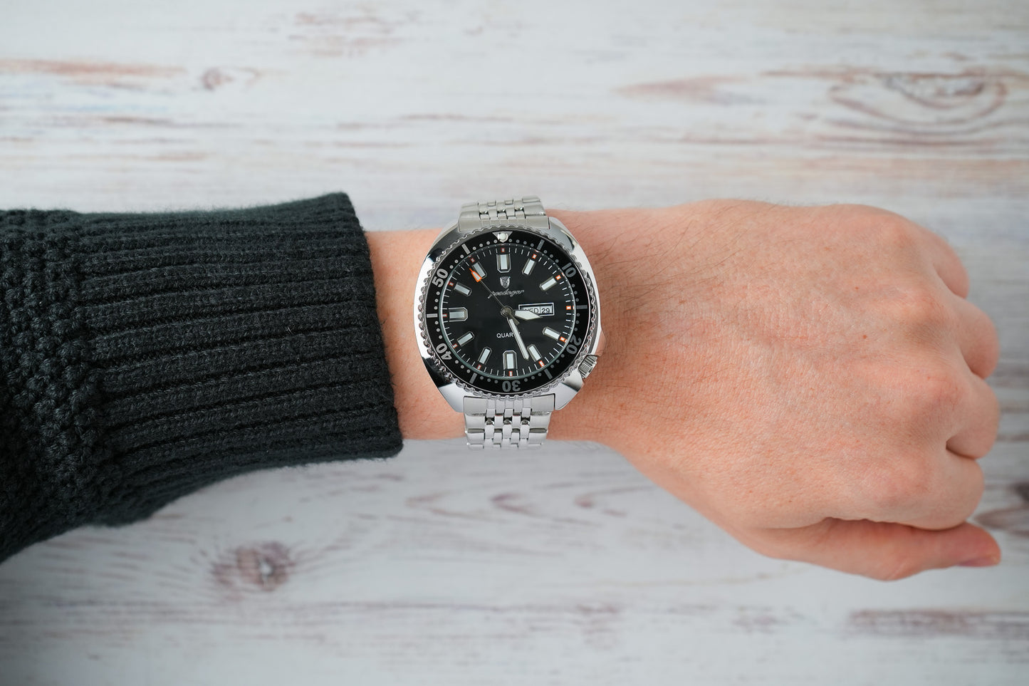 Reloj Poedagar Hombre Original Plateado PG-682-PLNE
