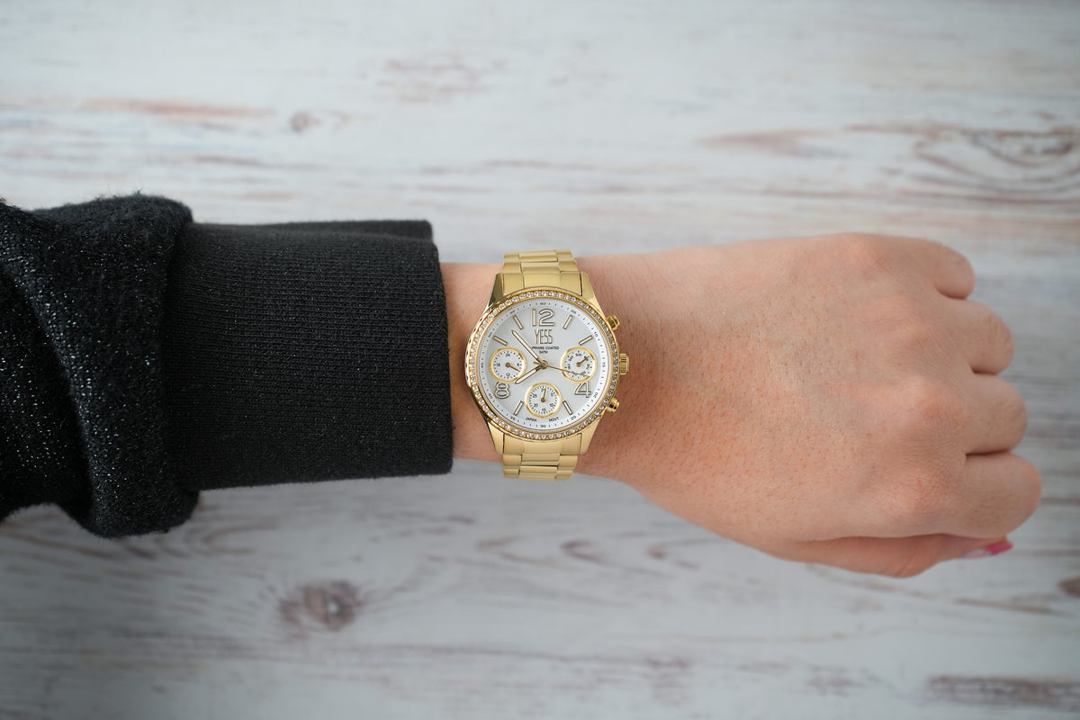 Reloj Yess Mujer Original Dorado SMT-251113-3