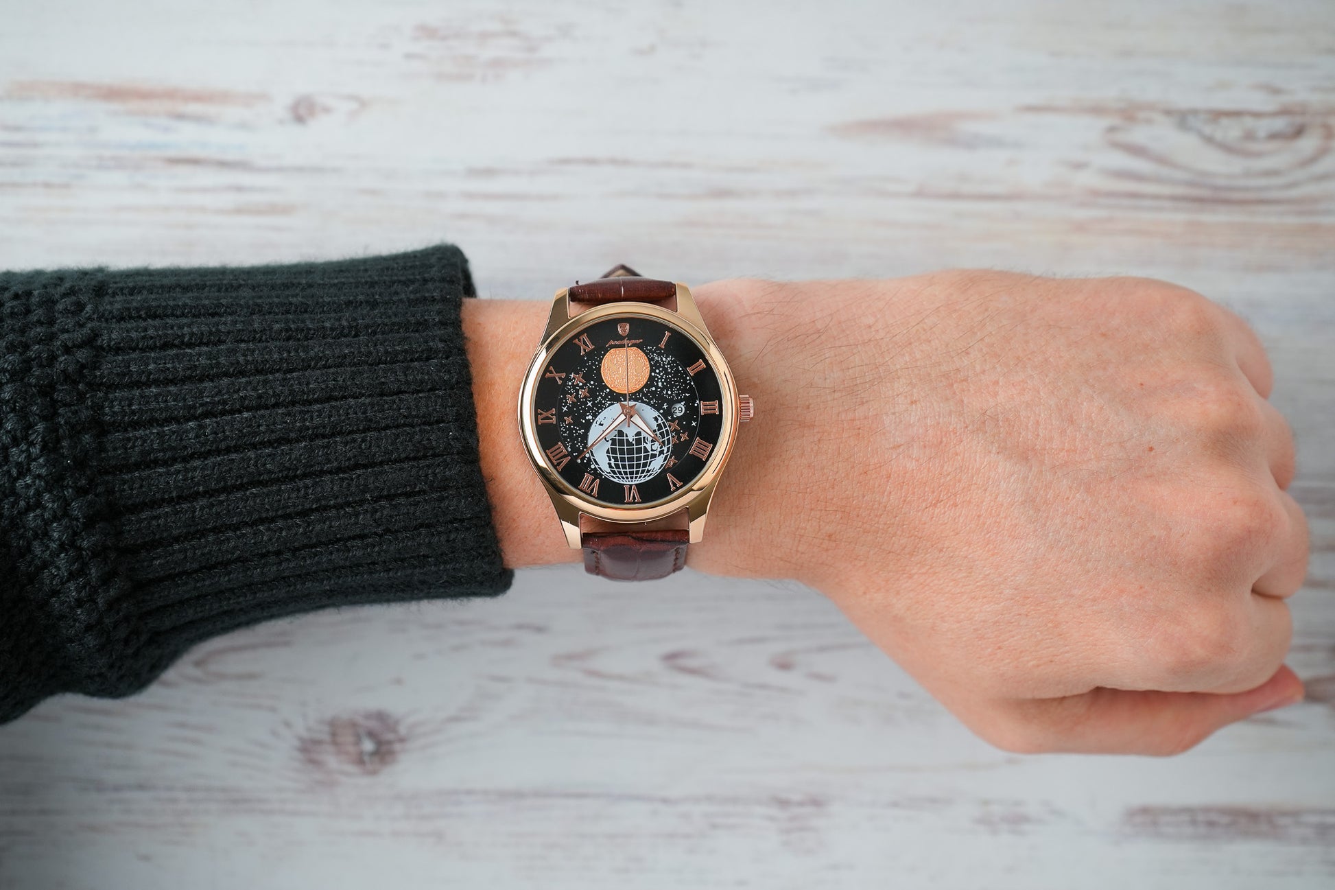 Reloj Poedagar Hombre Original Negro PG-803-MAOR