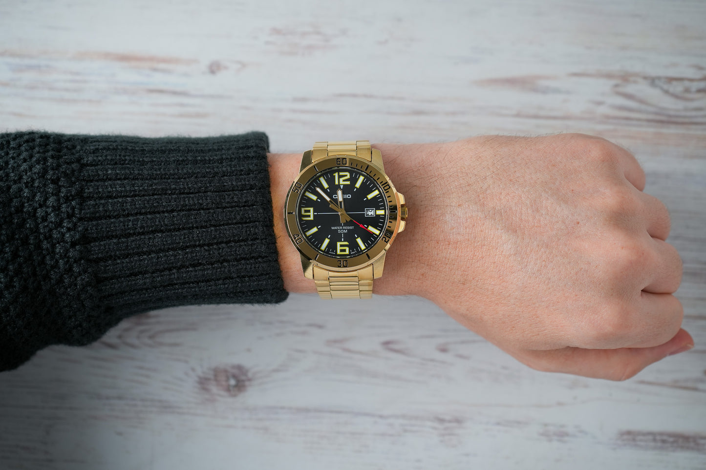 Reloj Casio Original Hombre Dorado MTP-VD01G-1BV