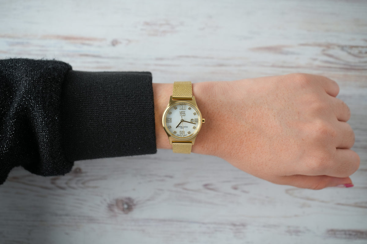 Reloj Yess Mujer Original Dorado Y25055-2