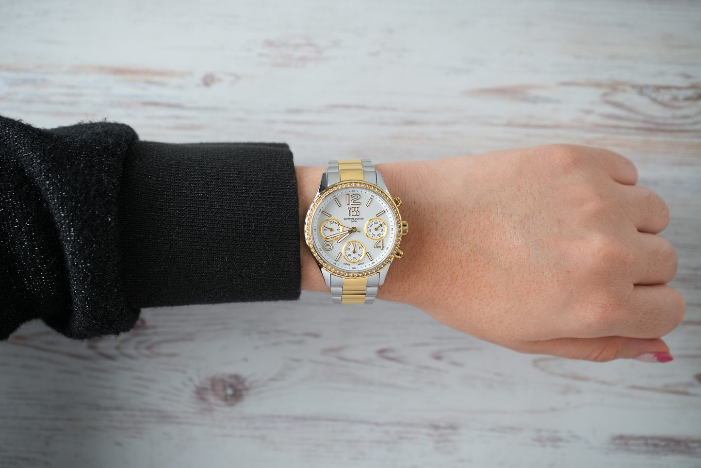 Reloj Yess Mujer Original Plateado y Dorado SMT-251113-2