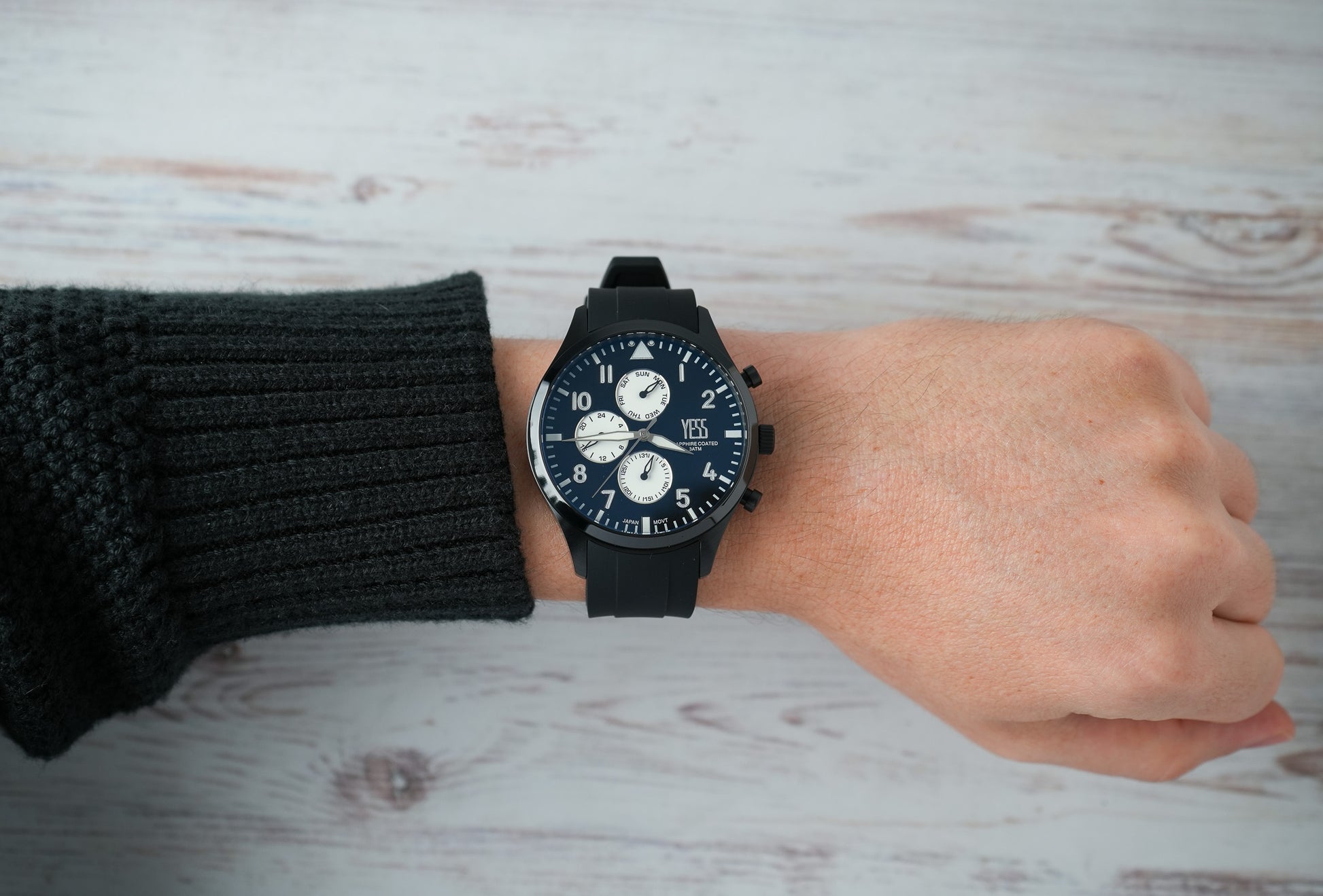 Reloj Yess Hombre Original Negro T648GS-5