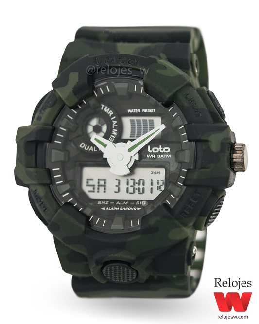 Reloj Loto Hombre Verde Militar LT-2352-VEMI