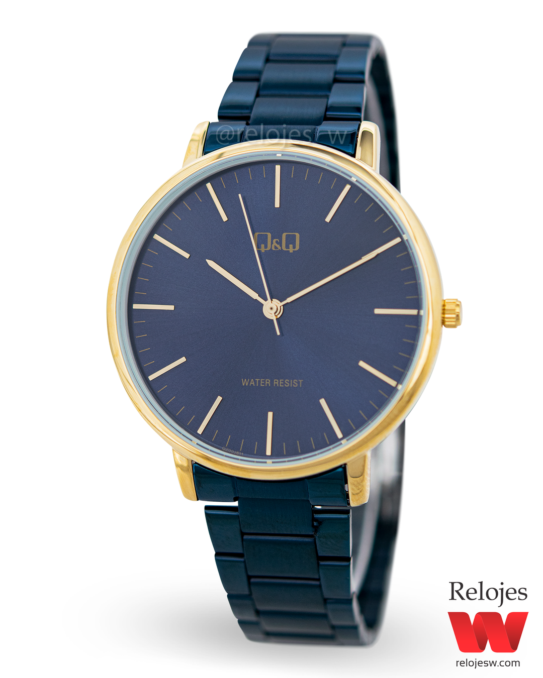 Reloj Q Q Hombre Azul Dorado QZ00J811Y