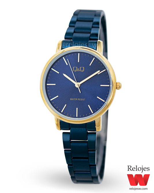 Reloj Q&Q Mujer Azul Dorado QZ01J811Y
