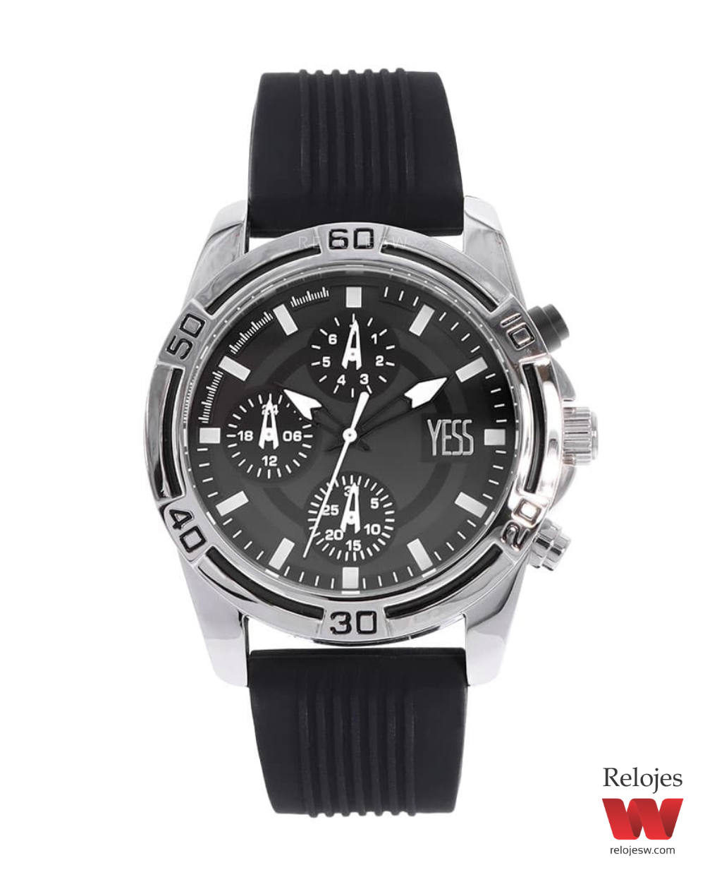Reloj Yess Hombre 1253G Plateado Negro