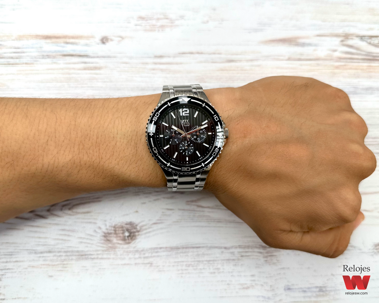 Reloj Yess Hombre SM-22056 Plateado Negro