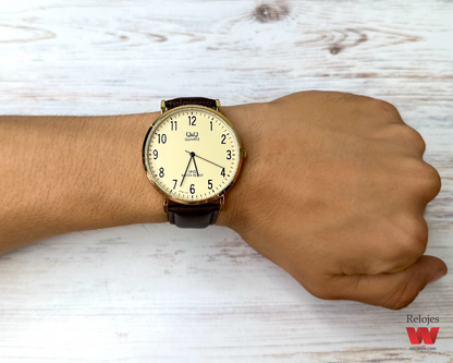 Reloj Q&Q Hombre QZ02J103Y Marron Dorado
