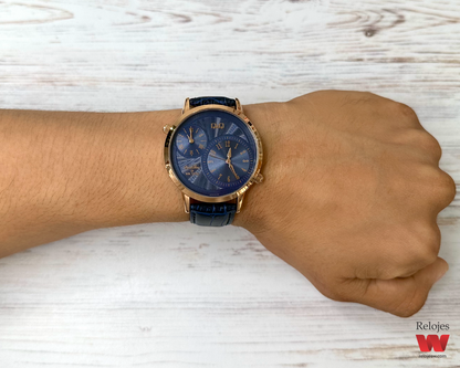 Reloj Q&Q Hombre QZ22J115Y Azul Oro Rosa