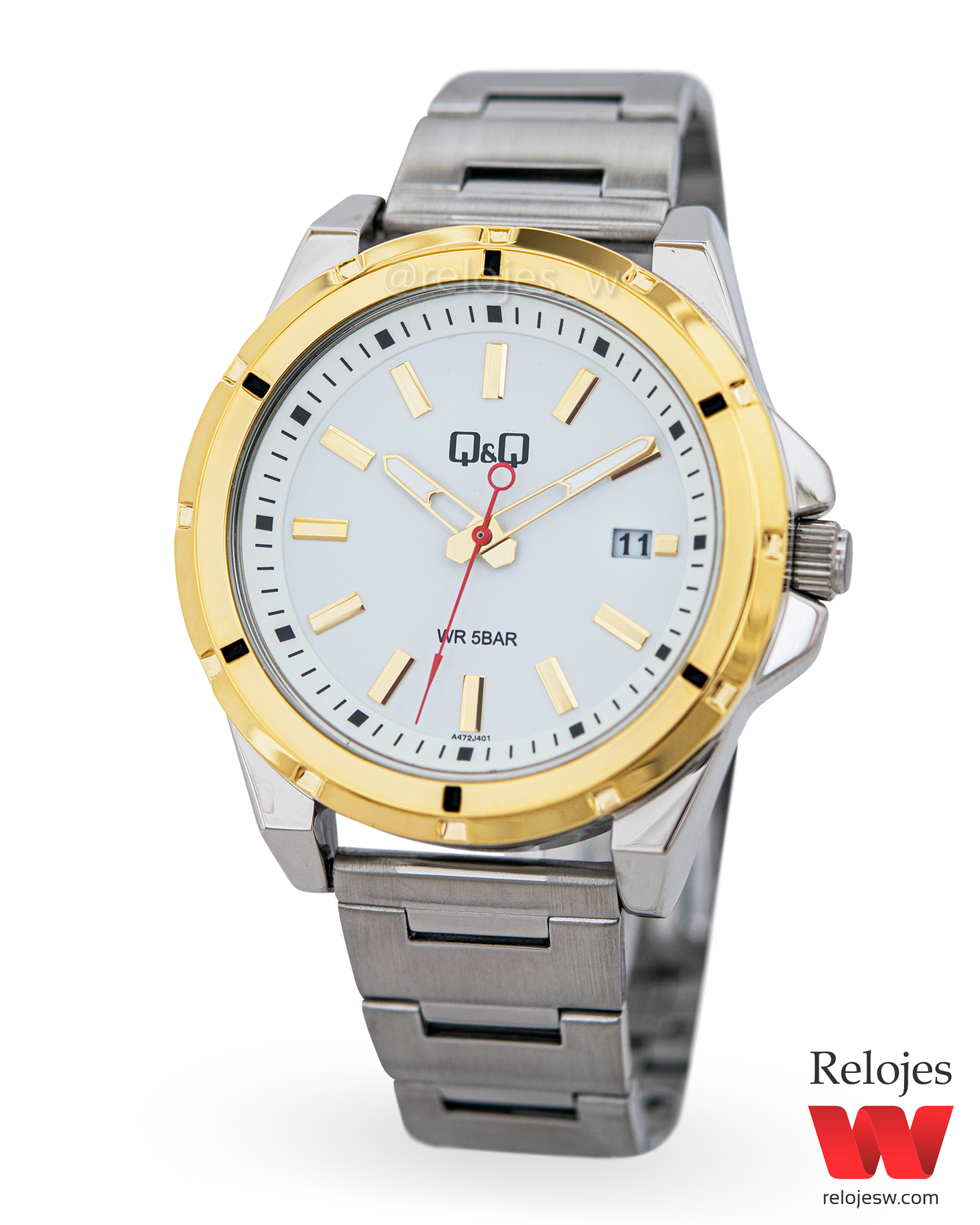 Reloj Q&Q Hombre A472J401Y Plateado Dorado