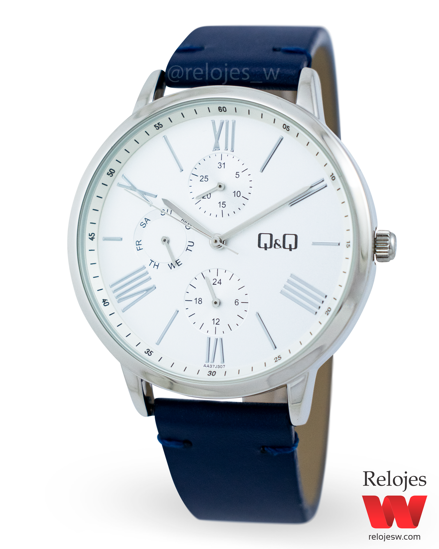 Reloj Q&Q Mujer Azul Plateado AA37J307Y