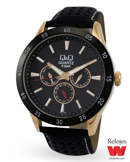 Reloj Q&Q Hombre CE02J532Y Negro Oro Rosa