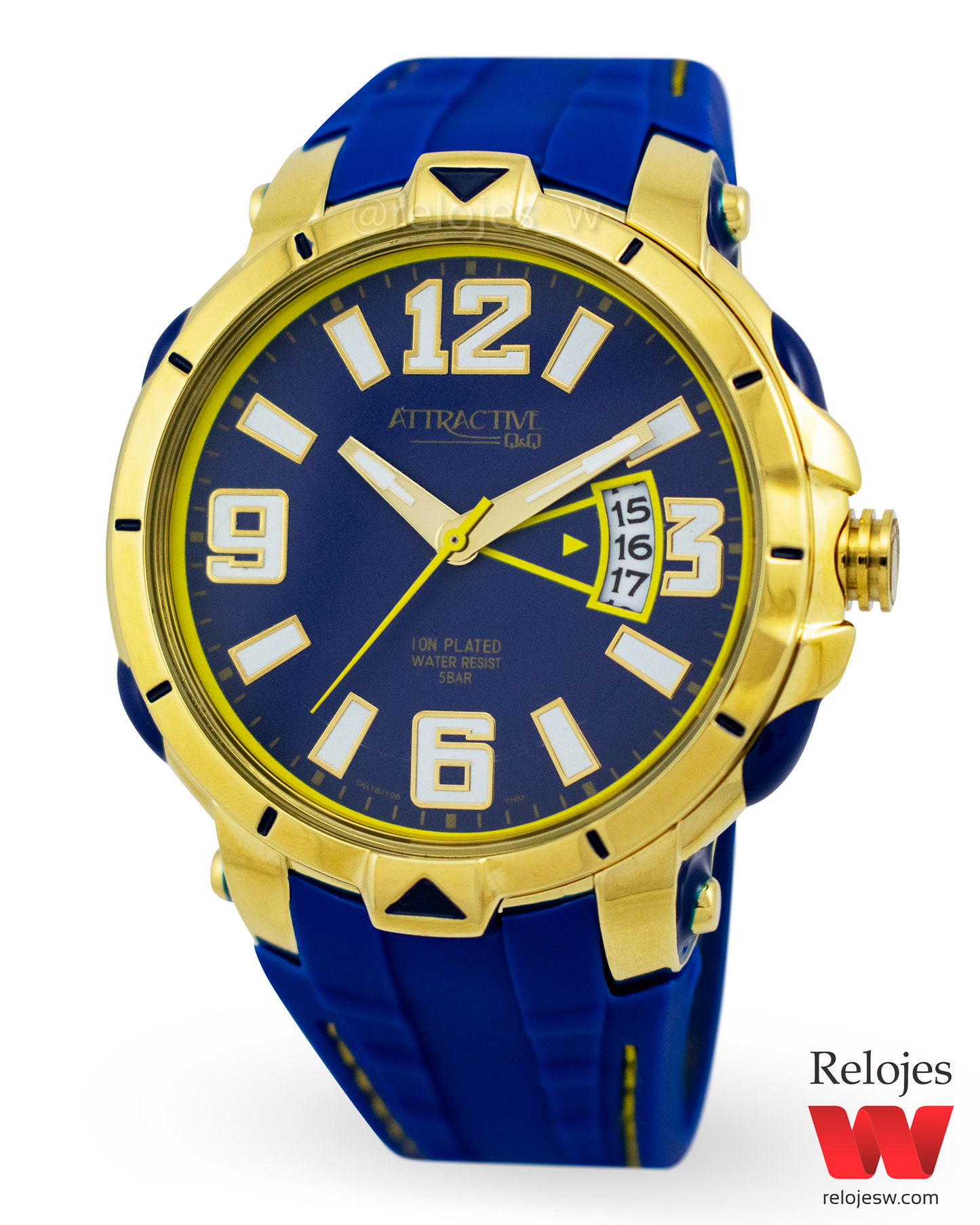 Reloj Q&Q Hombre DG16J105Y Azul Dorado - Relojes W