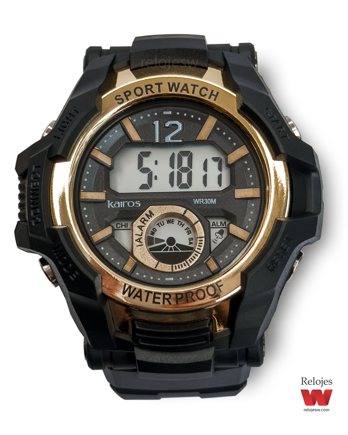 Reloj Kairos Hombre Negro Oro Rosa DM0606-NEOR
