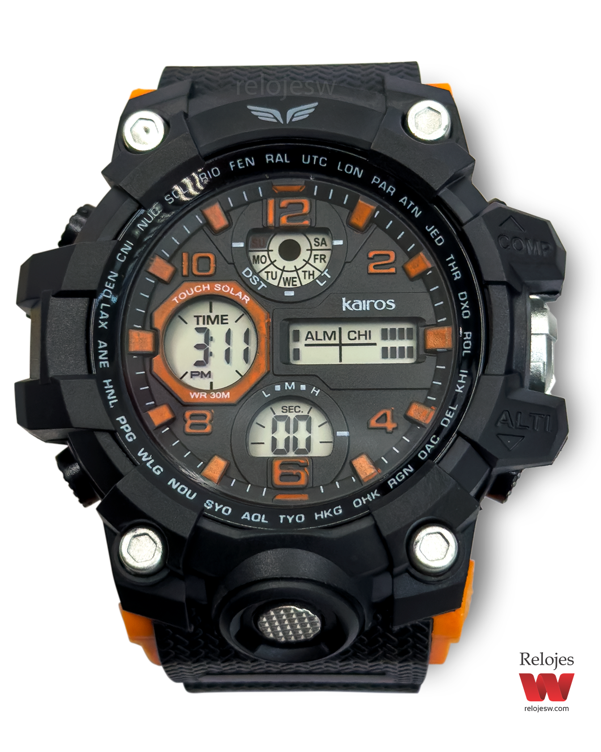 Reloj Kairos Hombre DM1618 Negro Naranja