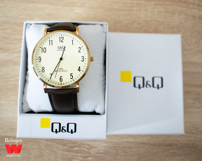 Reloj Q&Q Hombre QZ02J103Y Marron Dorado